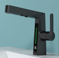 Baterie lavoar neagra cu display digital si dus extractabil